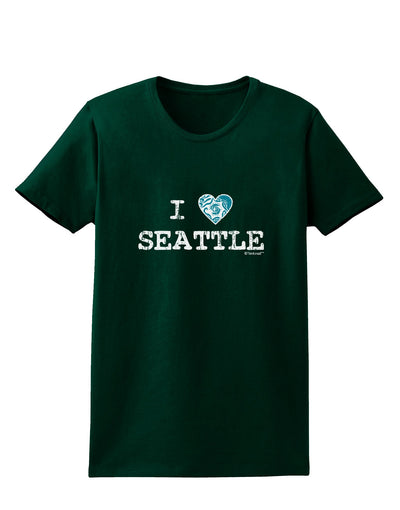 Distressed I Heart Seattle - Heart Flag Womens Dark T-Shirt by TooLoud-Womens T-Shirt-TooLoud-Forest-Green-Small-Davson Sales