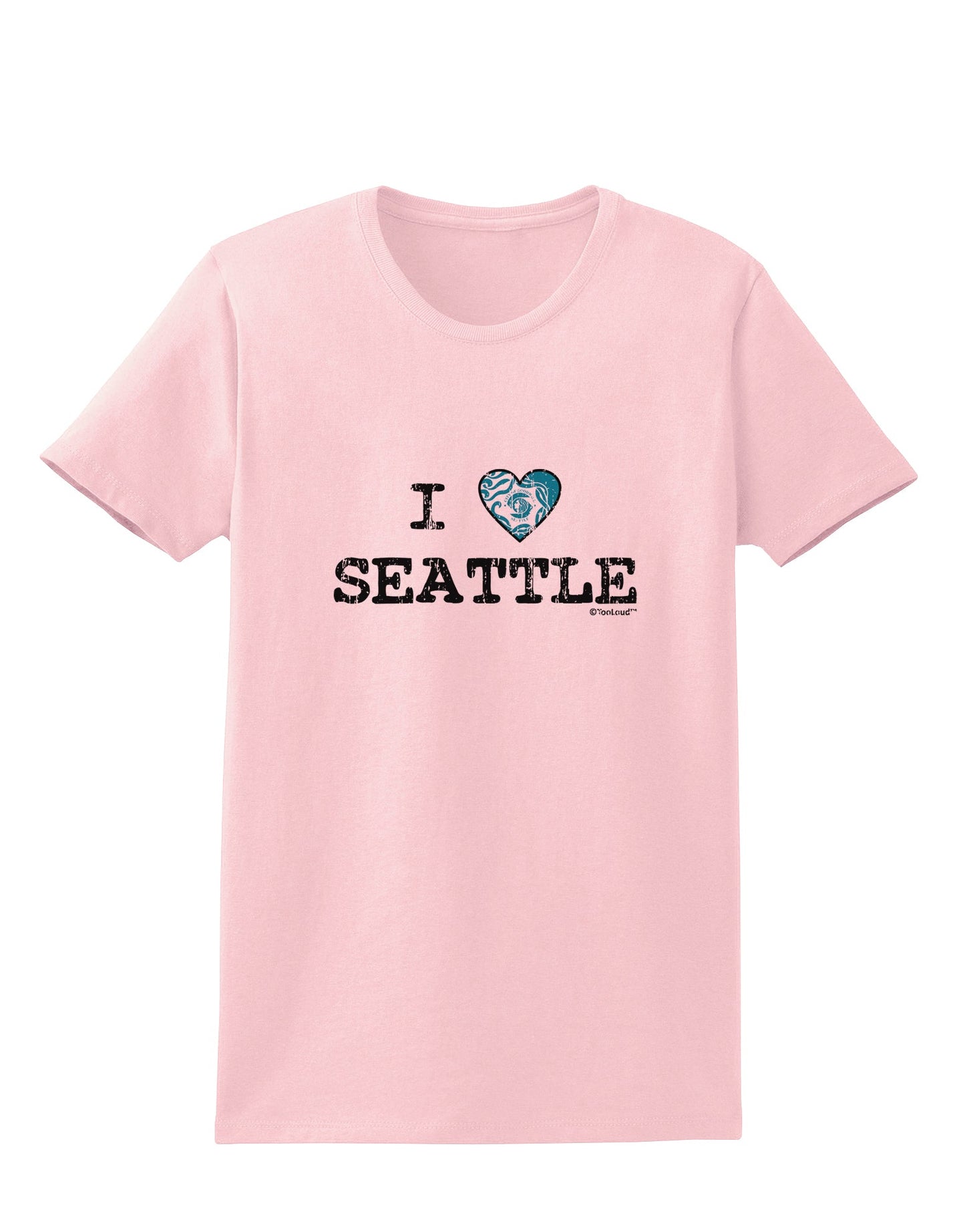 Distressed I Heart Seattle - Heart Flag Womens T-Shirt by TooLoud-Womens T-Shirt-TooLoud-PalePink-X-Small-Davson Sales