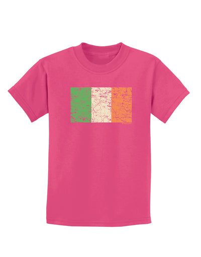 Distressed Irish Flag - Flag of Ireland Childrens Dark T-Shirt-Childrens T-Shirt-TooLoud-Sangria-X-Small-Davson Sales