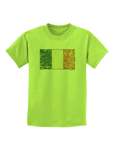 Distressed Irish Flag - Flag of Ireland Childrens T-Shirt-Childrens T-Shirt-TooLoud-Lime-Green-X-Small-Davson Sales