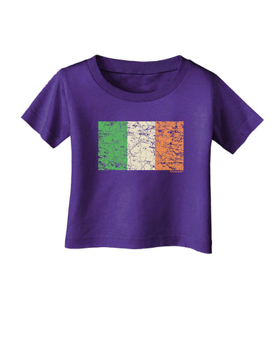 Distressed Irish Flag - Flag of Ireland Infant T-Shirt Dark-Infant T-Shirt-TooLoud-Purple-06-Months-Davson Sales