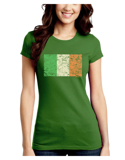 Distressed Irish Flag - Flag of Ireland Juniors Crew Dark T-Shirt-T-Shirts Juniors Tops-TooLoud-Kiwi-Green-Juniors Fitted Small-Davson Sales