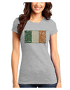 Distressed Irish Flag - Flag of Ireland Juniors T-Shirt-Womens Juniors T-Shirt-TooLoud-Ash-Gray-Juniors Fitted X-Small-Davson Sales