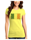 Distressed Irish Flag - Flag of Ireland Juniors T-Shirt-Womens Juniors T-Shirt-TooLoud-Yellow-Juniors Fitted X-Small-Davson Sales