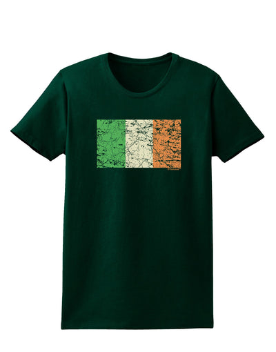 Distressed Irish Flag - Flag of Ireland Womens Dark T-Shirt-TooLoud-Forest-Green-Small-Davson Sales