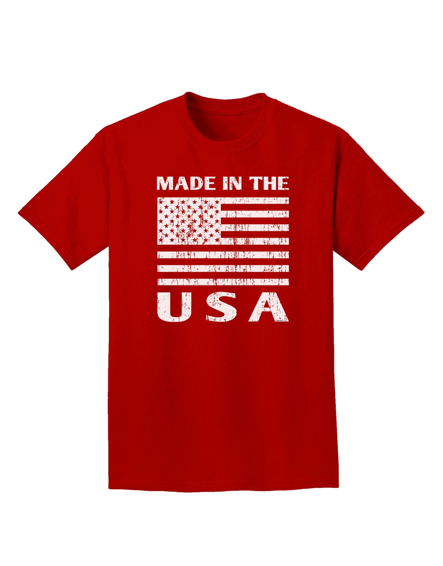 Distressed Made in the USA American Flag Adult Dark T-Shirt-Mens T-Shirt-TooLoud-Red-Small-Davson Sales