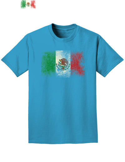 Distressed Mexican Flag Adult Dark T-Shirt-Mens T-Shirt-TooLoud-Turquoise-Small-Davson Sales