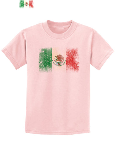 Distressed Mexican Flag Childrens T-Shirt-Childrens T-Shirt-TooLoud-PalePink-X-Small-Davson Sales