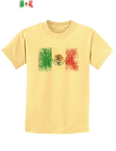 Distressed Mexican Flag Childrens T-Shirt-Childrens T-Shirt-TooLoud-Daffodil-Yellow-X-Small-Davson Sales