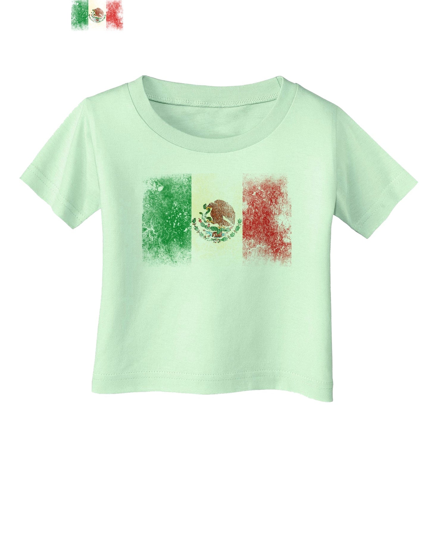 Distressed Mexican Flag Infant T-Shirt-Infant T-Shirt-TooLoud-Light-Green-06-Months-Davson Sales