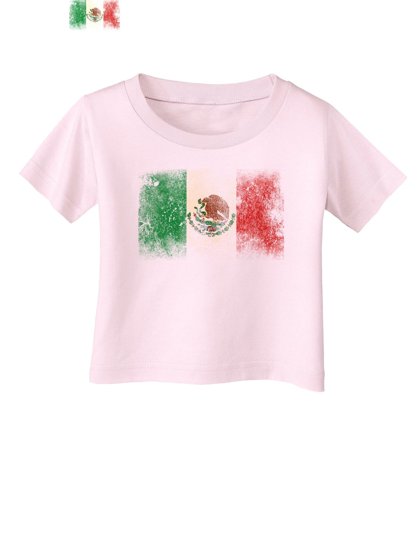 Distressed Mexican Flag Infant T-Shirt-Infant T-Shirt-TooLoud-Light-Pink-06-Months-Davson Sales
