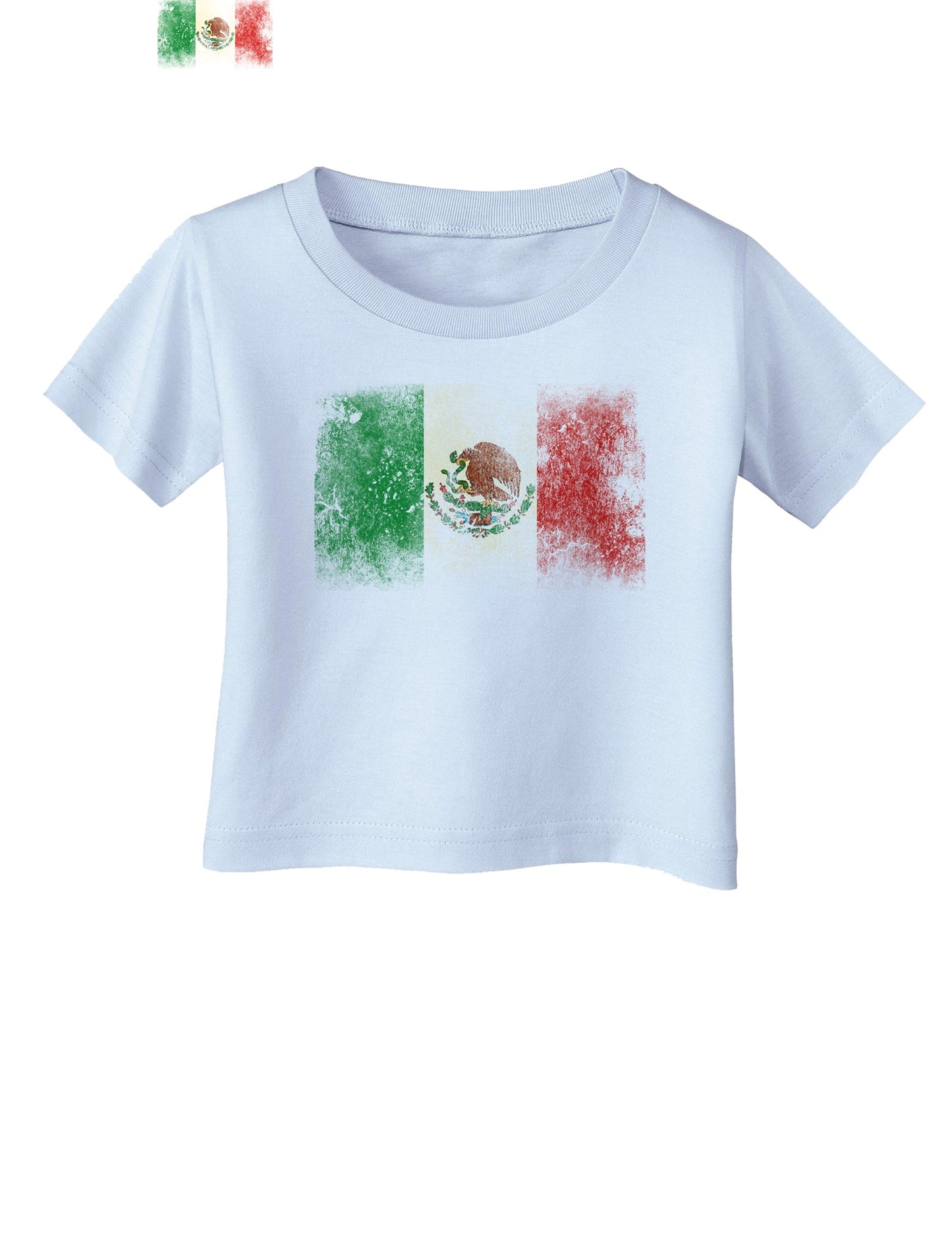 Distressed Mexican Flag Infant T-Shirt-Infant T-Shirt-TooLoud-Light-Blue-06-Months-Davson Sales