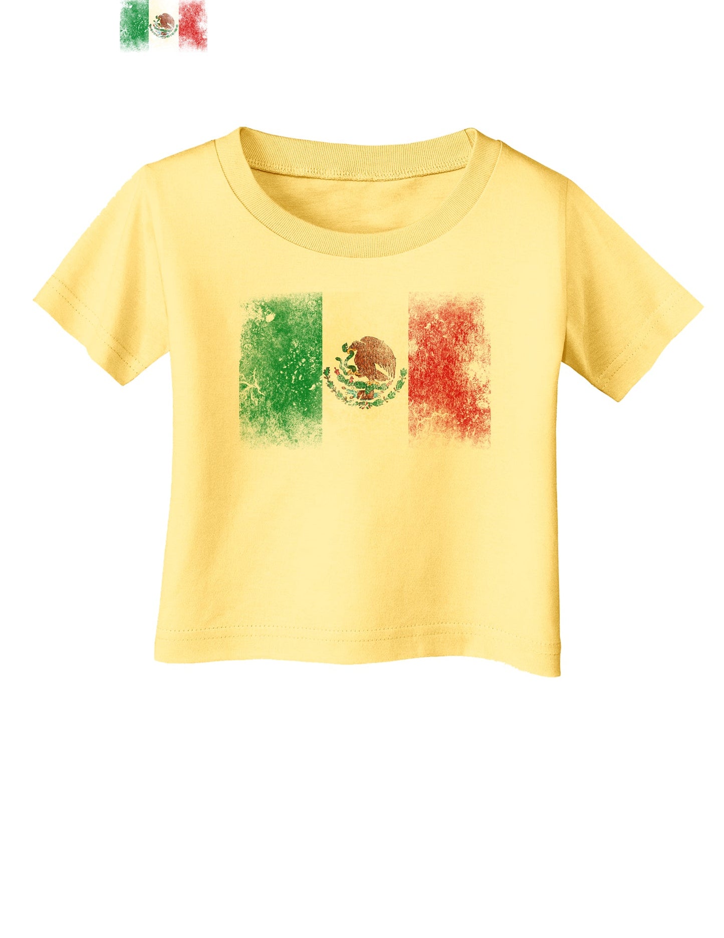Distressed Mexican Flag Infant T-Shirt-Infant T-Shirt-TooLoud-Daffodil-Yellow-06-Months-Davson Sales