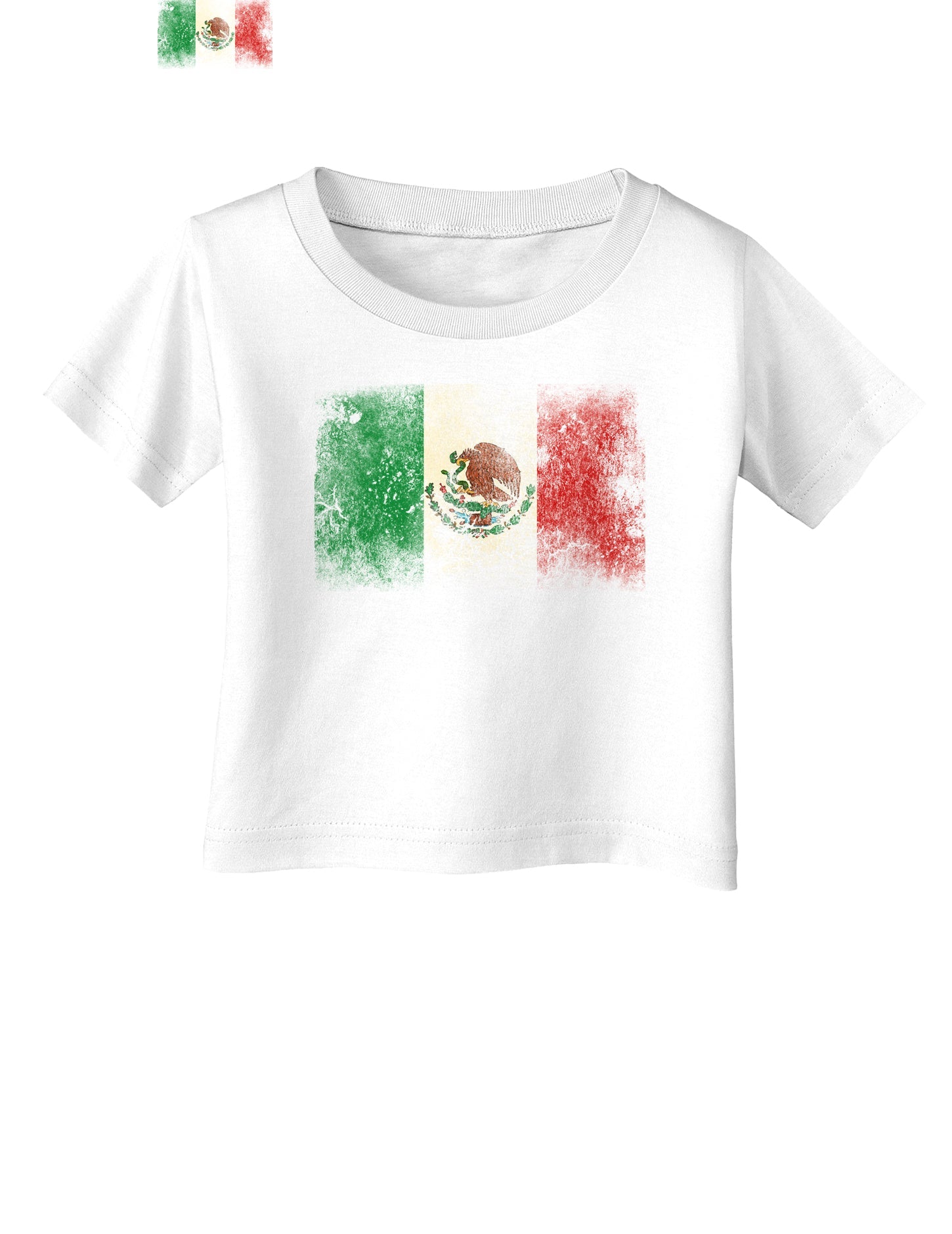 Distressed Mexican Flag Infant T-Shirt-Infant T-Shirt-TooLoud-White-06-Months-Davson Sales