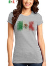 Distressed Mexican Flag Juniors T-Shirt-Womens Juniors T-Shirt-TooLoud-Heather-Gray-Small-Davson Sales