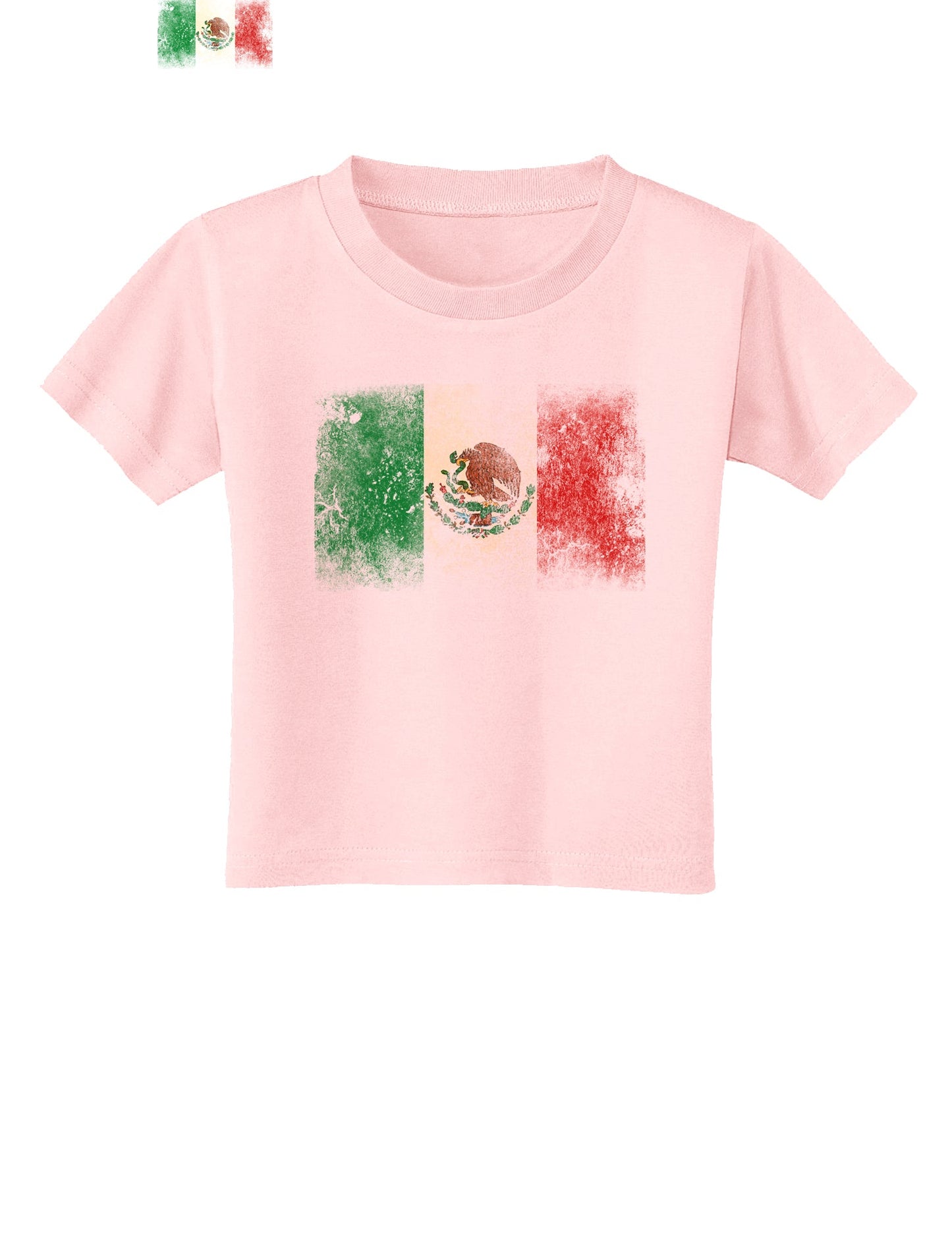 Distressed Mexican Flag Toddler T-Shirt-Toddler T-Shirt-TooLoud-Light-Pink-2T-Davson Sales