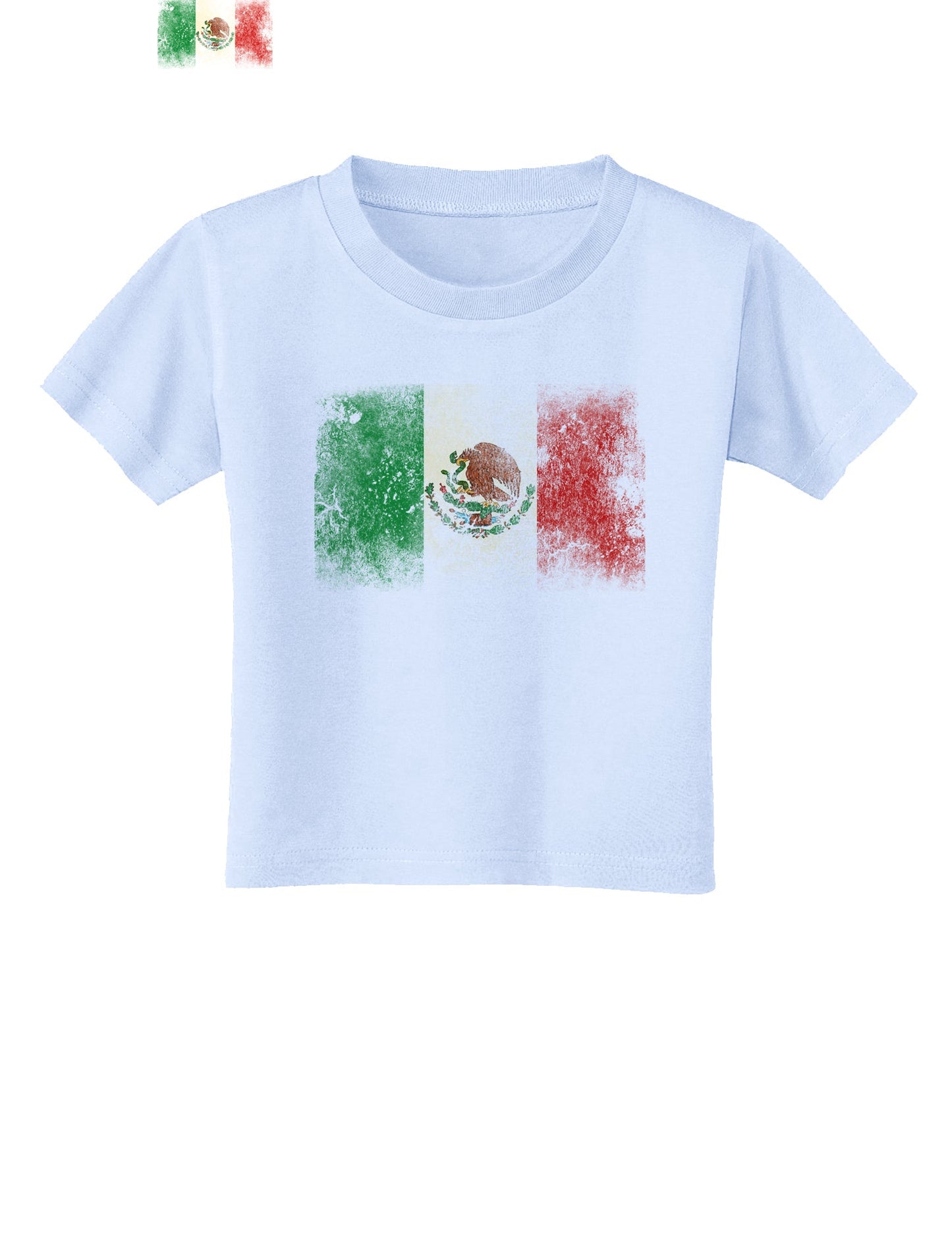 Distressed Mexican Flag Toddler T-Shirt-Toddler T-Shirt-TooLoud-Light-Blue-2T-Davson Sales