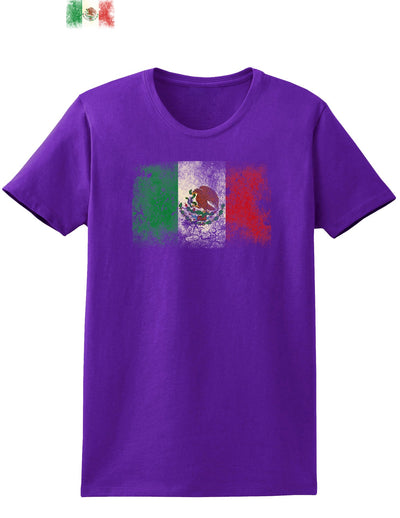 Distressed Mexican Flag Womens Dark T-Shirt-TooLoud-Purple-X-Small-Davson Sales