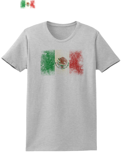 Distressed Mexican Flag Womens T-Shirt-Womens T-Shirt-TooLoud-AshGray-X-Small-Davson Sales