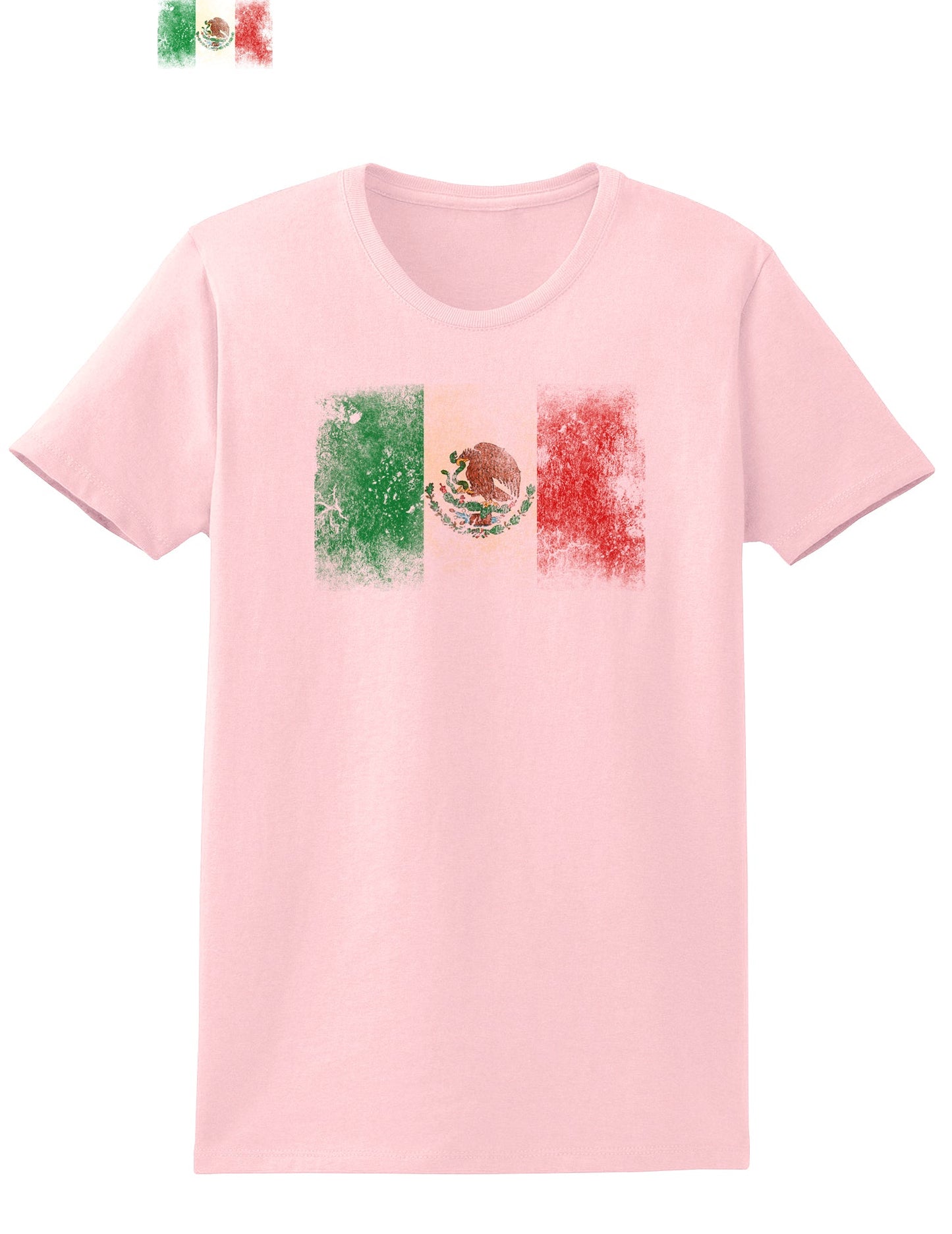Distressed Mexican Flag Womens T-Shirt-Womens T-Shirt-TooLoud-PalePink-X-Small-Davson Sales