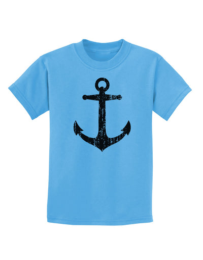 Distressed Nautical Sailor Anchor Childrens T-Shirt-Childrens T-Shirt-TooLoud-Aquatic-Blue-X-Small-Davson Sales