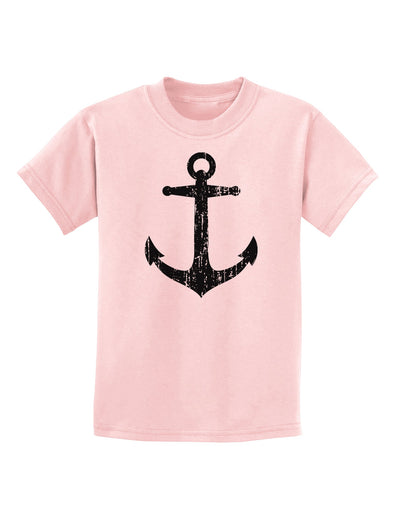 Distressed Nautical Sailor Anchor Childrens T-Shirt-Childrens T-Shirt-TooLoud-PalePink-X-Small-Davson Sales