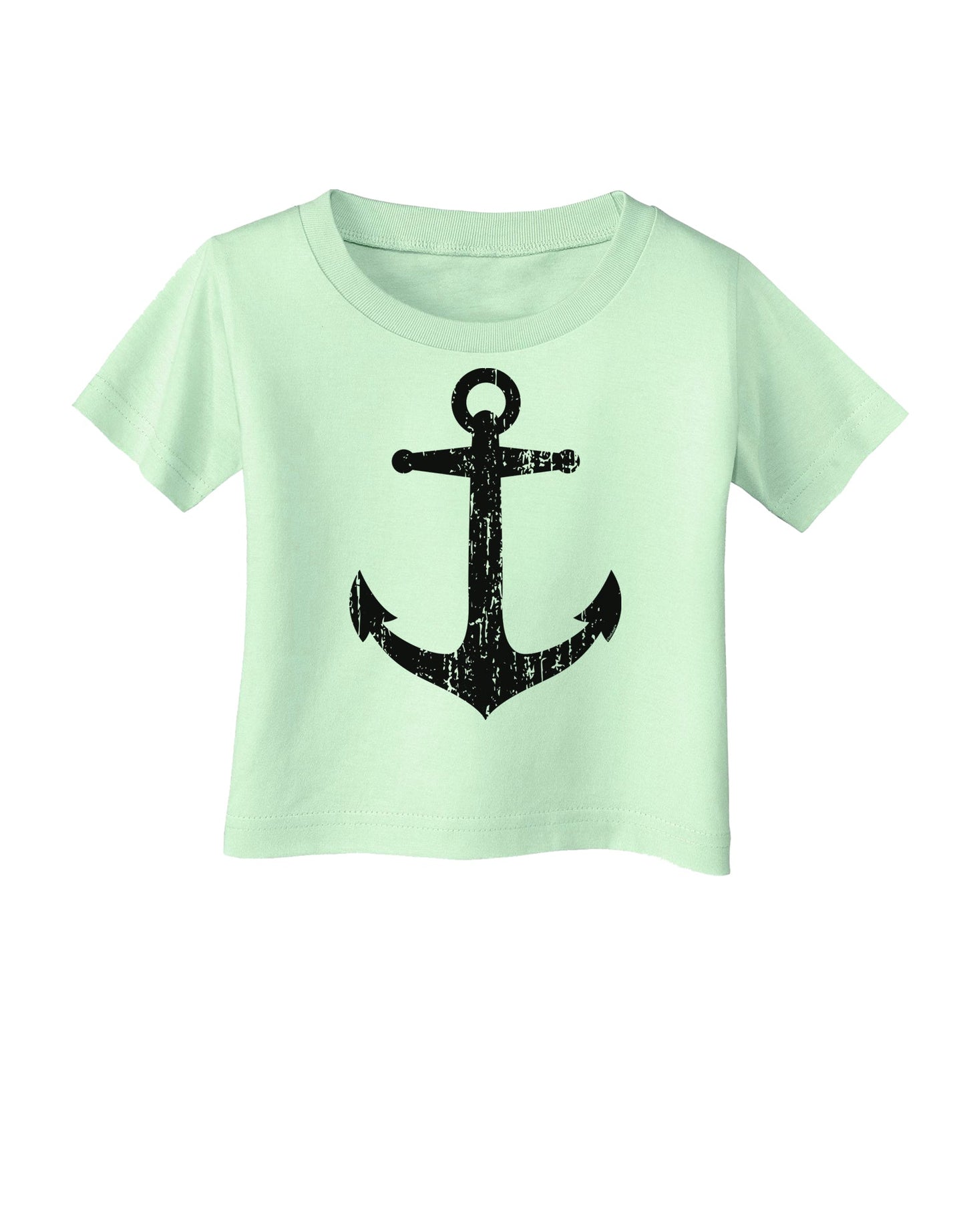 Distressed Nautical Sailor Anchor Infant T-Shirt-Infant T-Shirt-TooLoud-Light-Green-06-Months-Davson Sales