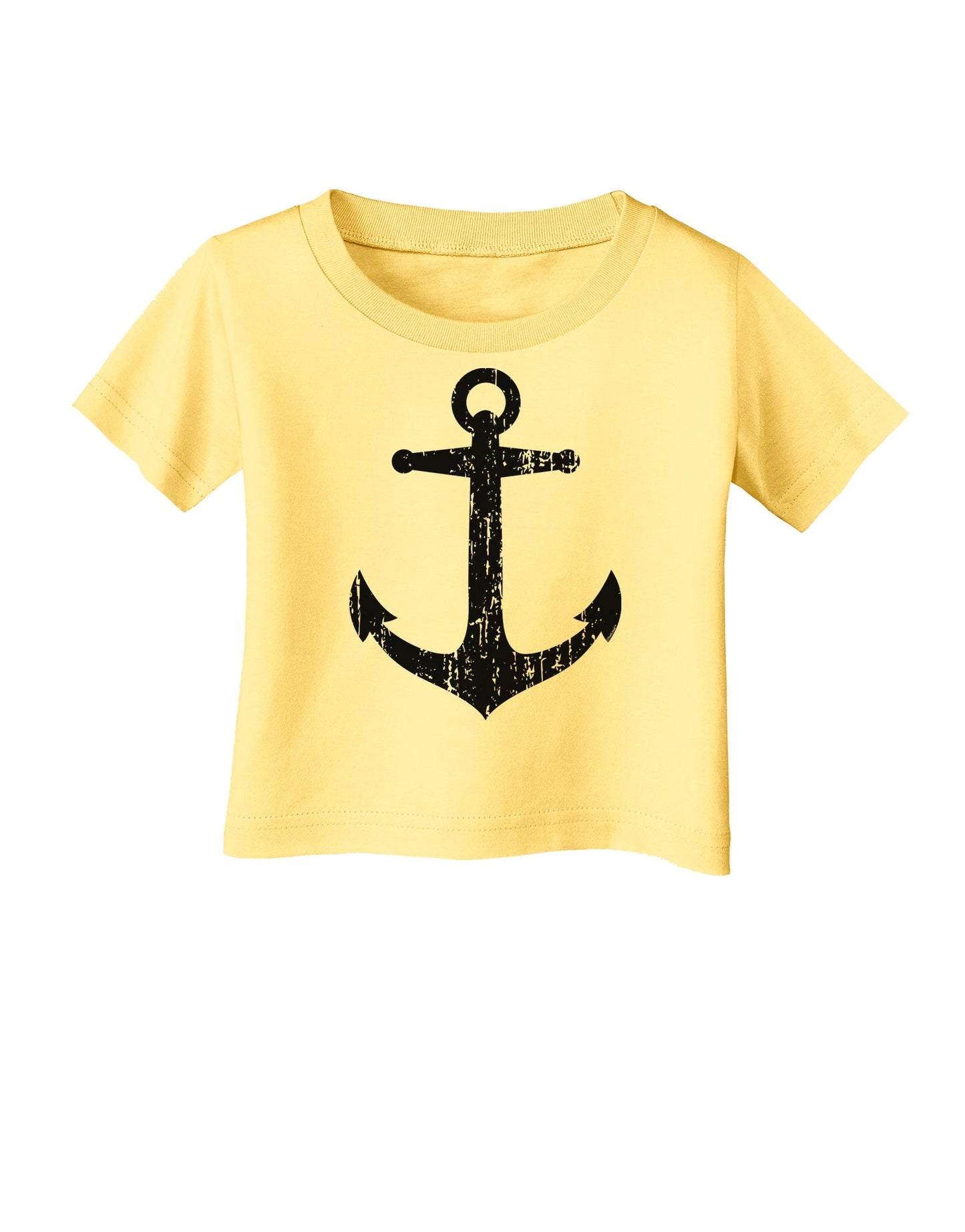 Distressed Nautical Sailor Anchor Infant T-Shirt-Infant T-Shirt-TooLoud-Daffodil-Yellow-06-Months-Davson Sales