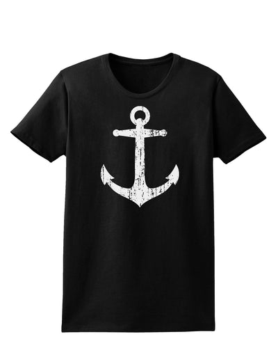 Distressed Nautical Sailor Anchor Womens Dark T-Shirt-TooLoud-Black-X-Small-Davson Sales