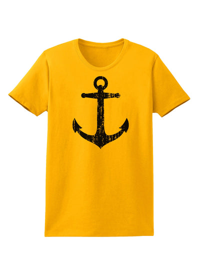 Distressed Nautical Sailor Anchor Womens T-Shirt-Womens T-Shirt-TooLoud-Gold-X-Small-Davson Sales