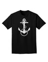 Distressed Nautical Sailor Rope Anchor Adult Dark T-Shirt-Mens T-Shirt-TooLoud-Black-Small-Davson Sales