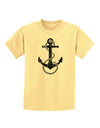 Distressed Nautical Sailor Rope Anchor Childrens T-Shirt-Childrens T-Shirt-TooLoud-Daffodil-Yellow-X-Small-Davson Sales