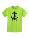 Distressed Nautical Sailor Rope Anchor Childrens T-Shirt-Childrens T-Shirt-TooLoud-Lime-Green-X-Small-Davson Sales