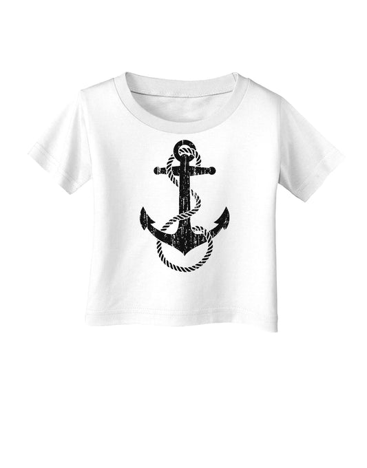 Distressed Nautical Sailor Rope Anchor Infant T-Shirt-Infant T-Shirt-TooLoud-White-06-Months-Davson Sales