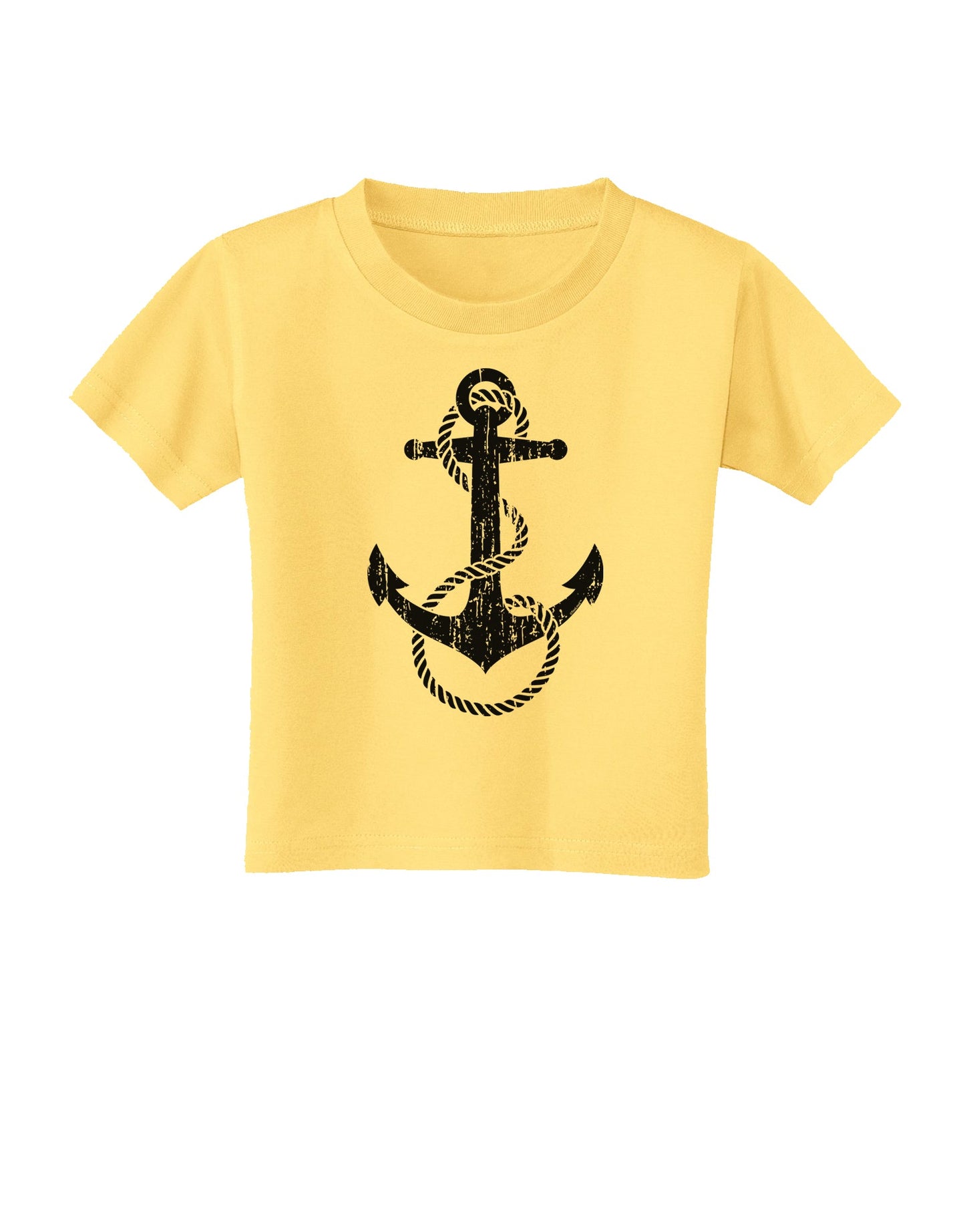 Distressed Nautical Sailor Rope Anchor Toddler T-Shirt-Toddler T-Shirt-TooLoud-Daffodil-Yellow-2T-Davson Sales