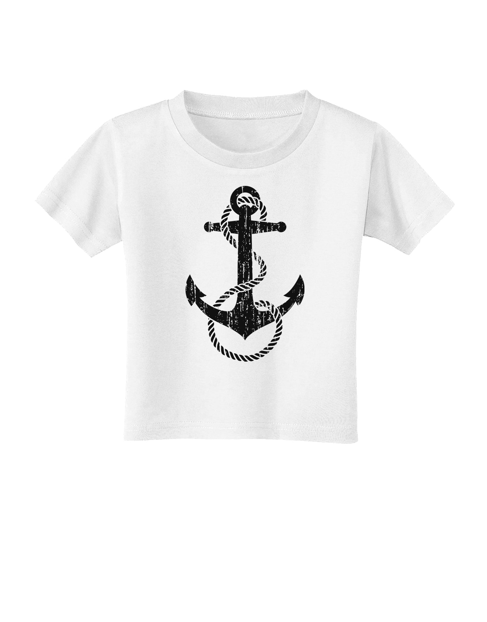 Distressed Nautical Sailor Rope Anchor Toddler T-Shirt-Toddler T-Shirt-TooLoud-White-2T-Davson Sales