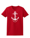 Distressed Nautical Sailor Rope Anchor Womens Dark T-Shirt-TooLoud-Red-X-Small-Davson Sales