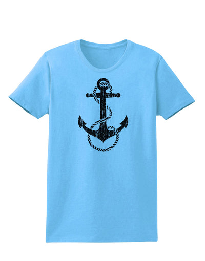 Distressed Nautical Sailor Rope Anchor Womens T-Shirt-Womens T-Shirt-TooLoud-Aquatic-Blue-X-Small-Davson Sales