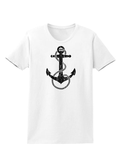 Distressed Nautical Sailor Rope Anchor Womens T-Shirt-Womens T-Shirt-TooLoud-White-X-Small-Davson Sales