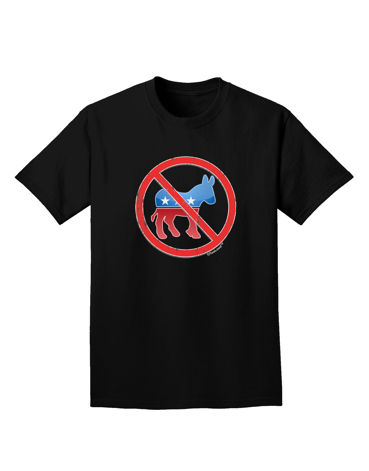 Distressed No Democrats Sign Adult Dark T-Shirt-Mens T-Shirt-TooLoud-Black-Small-Davson Sales