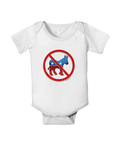 Distressed No Democrats Sign Baby Romper Bodysuit-Baby Romper-TooLoud-White-06-Months-Davson Sales