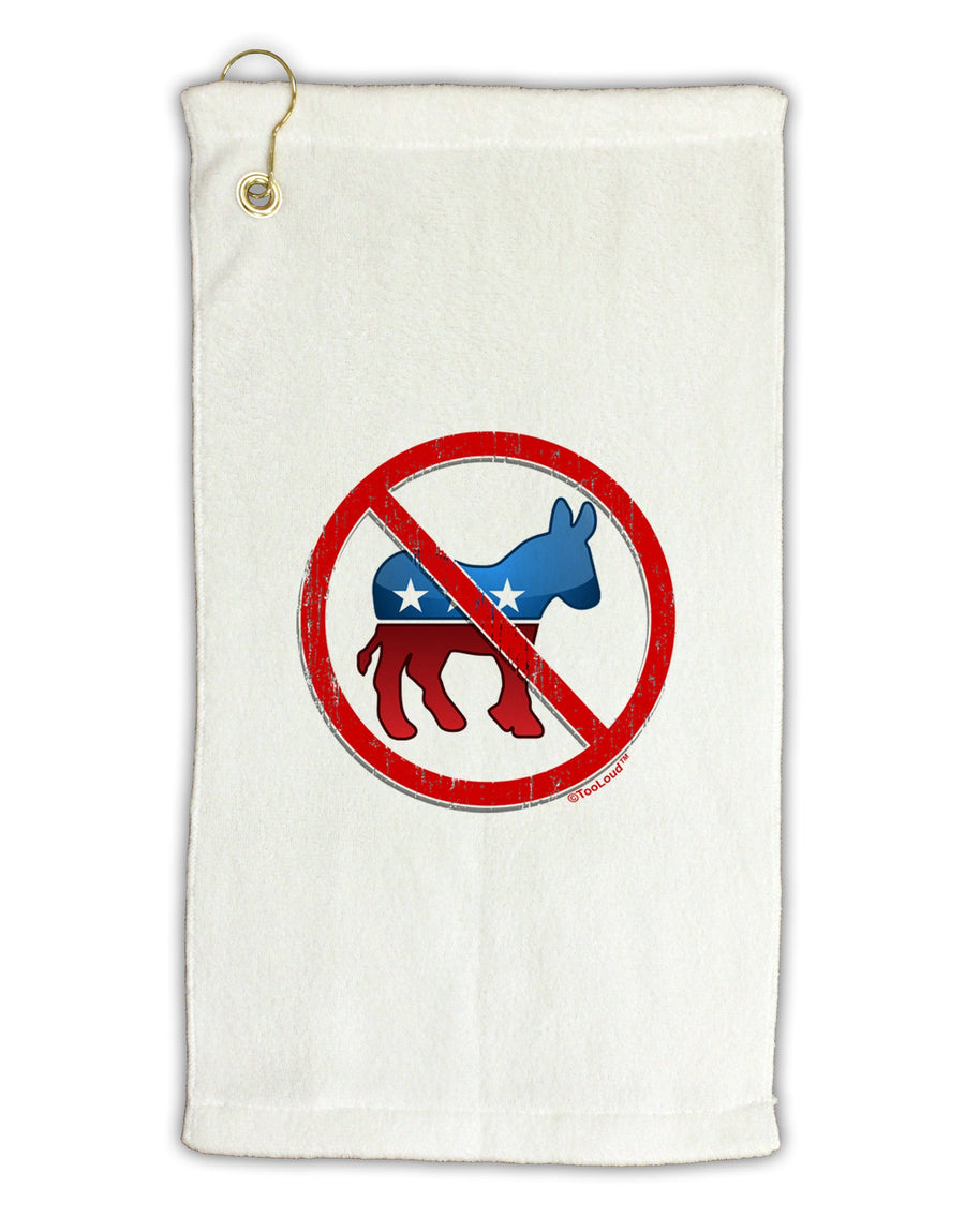 Distressed No Democrats Sign Micro Terry Gromet Golf Towel 11&#x22;x19-Golf Towel-TooLoud-White-Davson Sales