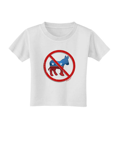 Distressed No Democrats Sign Toddler T-Shirt-Toddler T-Shirt-TooLoud-White-2T-Davson Sales