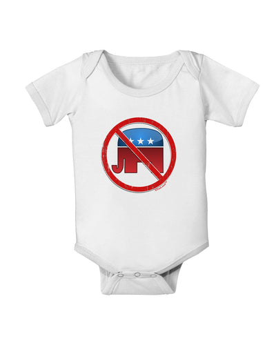 Distressed No Republicans Sign Baby Romper Bodysuit-Baby Romper-TooLoud-White-06-Months-Davson Sales