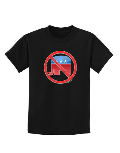 Distressed No Republicans Sign Childrens Dark T-Shirt-Childrens T-Shirt-TooLoud-Black-X-Small-Davson Sales