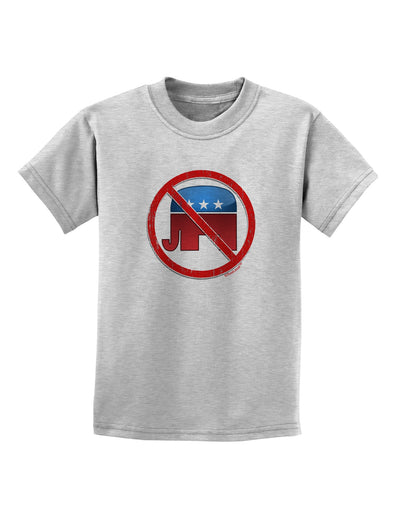 Distressed No Republicans Sign Childrens T-Shirt-Childrens T-Shirt-TooLoud-AshGray-X-Small-Davson Sales