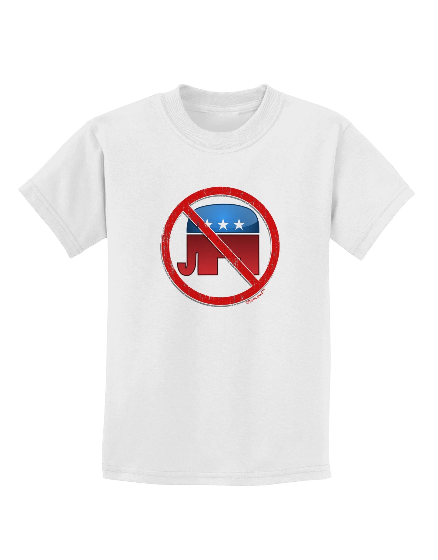Distressed No Republicans Sign Childrens T-Shirt-Childrens T-Shirt-TooLoud-White-X-Small-Davson Sales