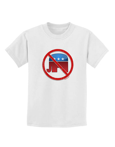 Distressed No Republicans Sign Childrens T-Shirt-Childrens T-Shirt-TooLoud-White-X-Small-Davson Sales