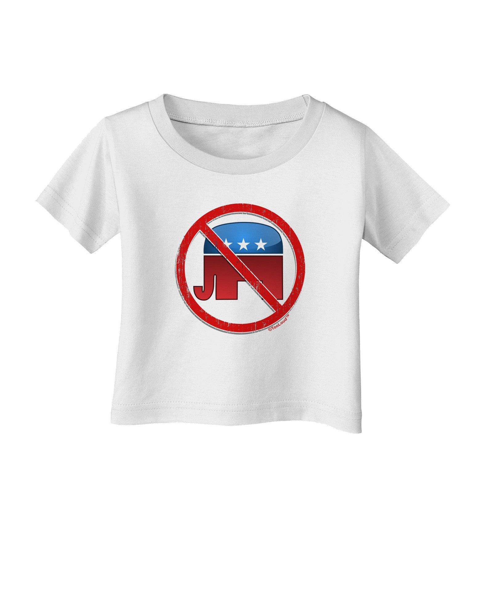 Distressed No Republicans Sign Infant T-Shirt-Infant T-Shirt-TooLoud-White-06-Months-Davson Sales