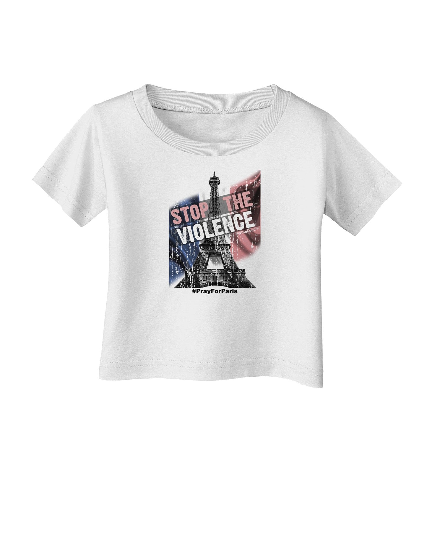 Distressed Paris Stop The Violence Infant T-Shirt-Infant T-Shirt-TooLoud-White-06-Months-Davson Sales